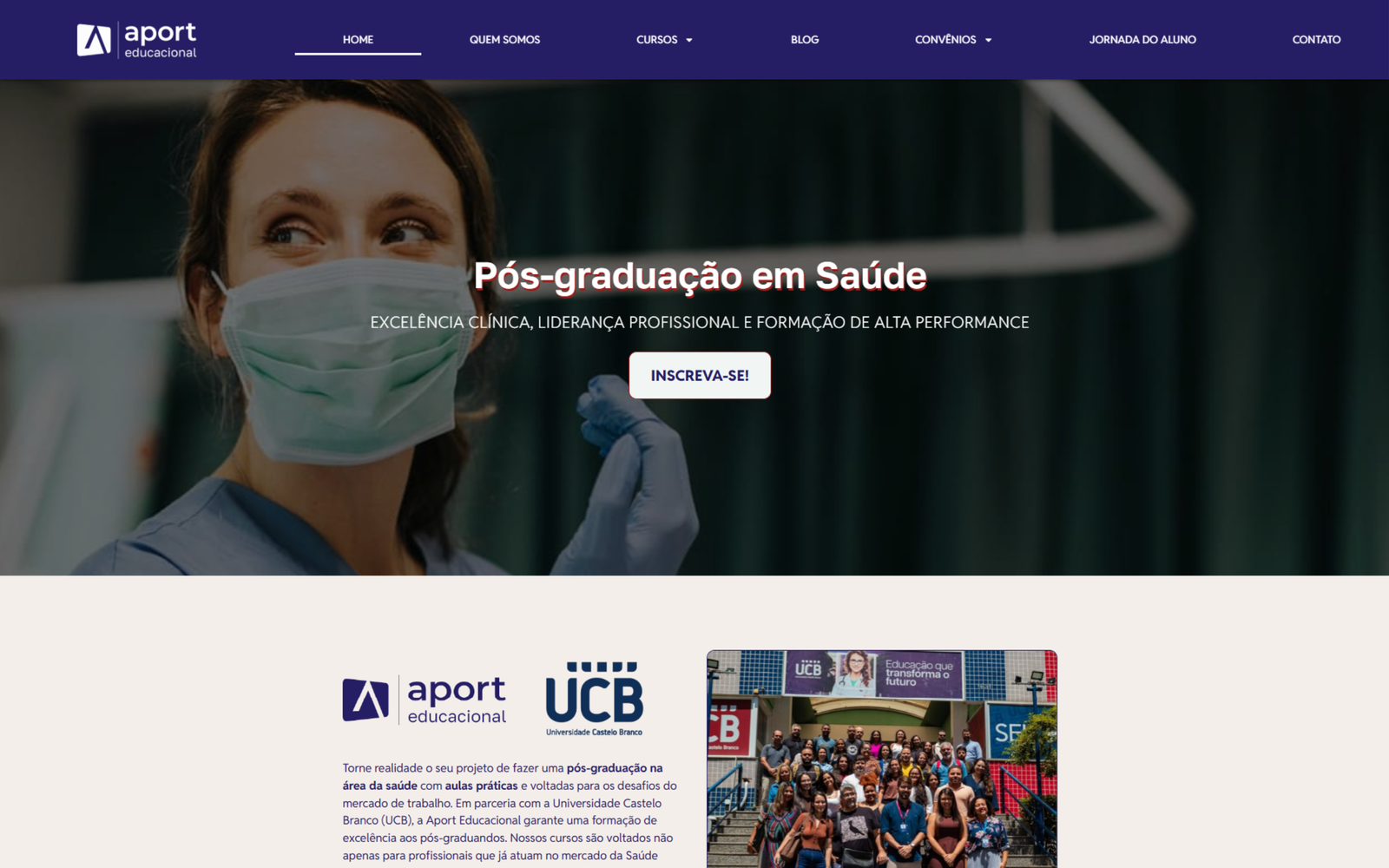 Projeto Aport Educacional — web design |  soluções em IA desenvolvido pela Demiurge Design
